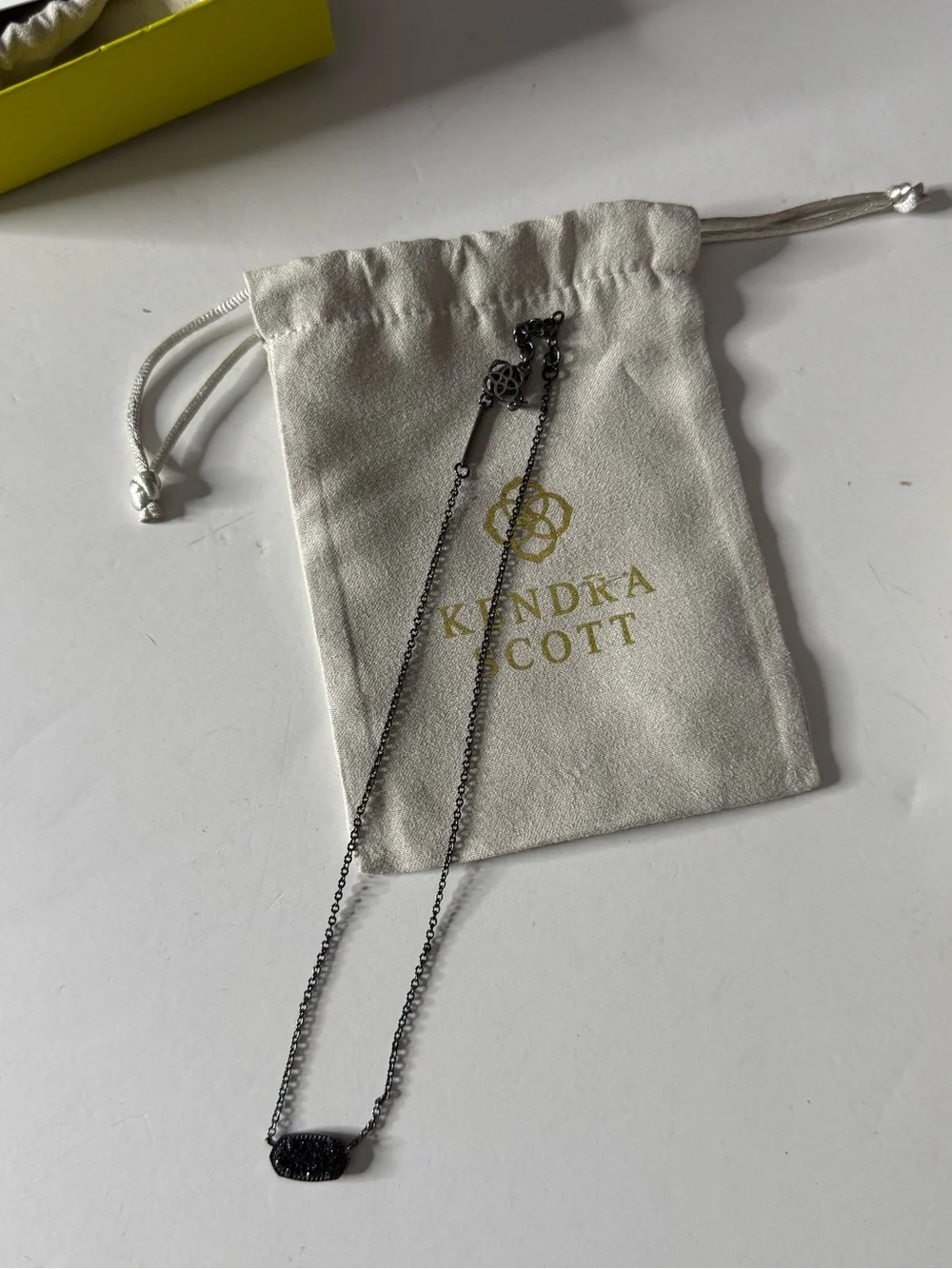 Kendra Scott Black Oval Pendant Necklace